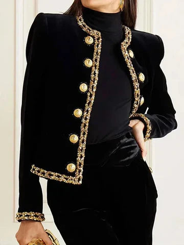 Veste Femme Printemps Manches Longues Col Rond Élégante - PanierRoyale