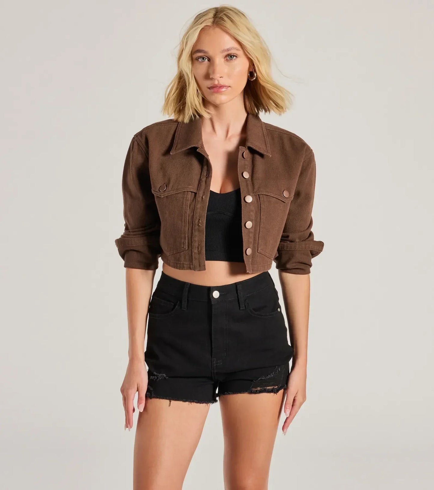 Veste Femme Courte et Chaude avec Poches Latérales - PanierRoyale