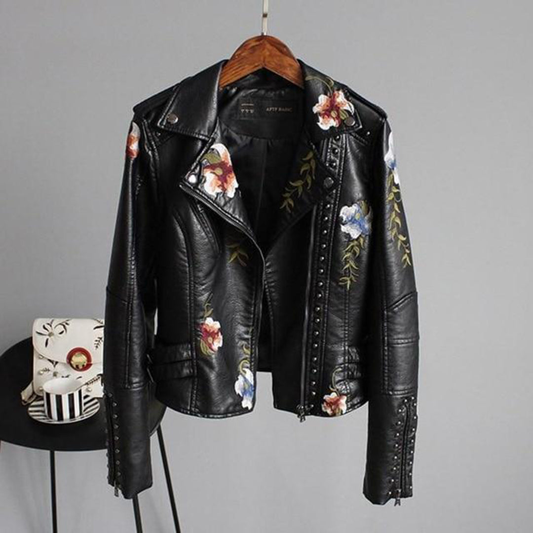 Veste femme imprimée fleurs manches longues