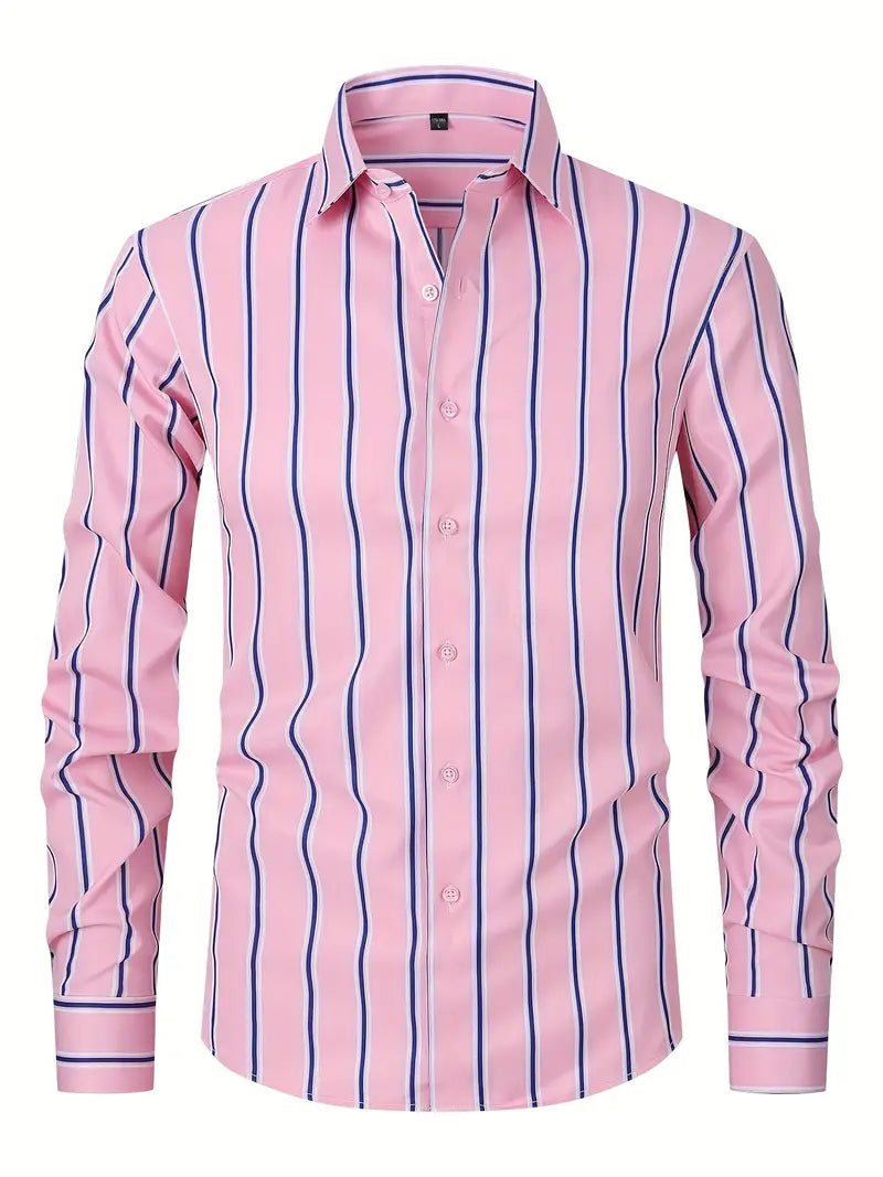 Chemise Homme Classique à Rayures Élégante