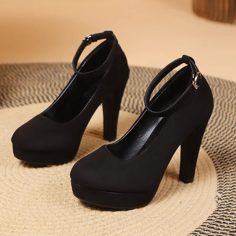 Escarpins Hauts Talons Plates-Formes Bout Arrondi Féminin - PanierRoyale
