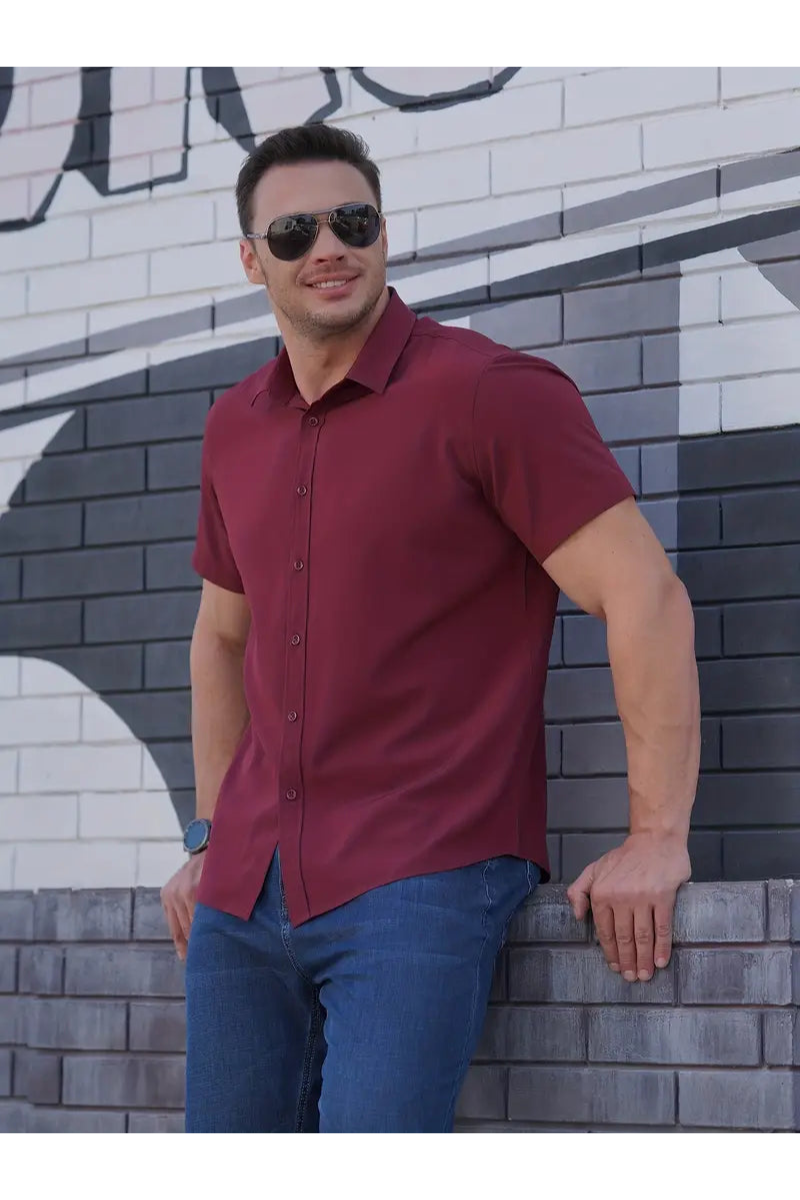 Chemise Homme Coton Manche Courte Été