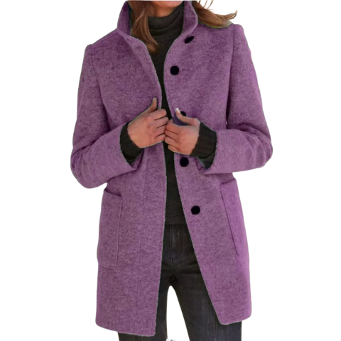 Manteau femme hivernal épais et chaud à fermeture boutons