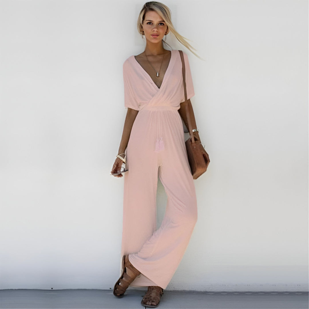 Robe Cocktail Courte à Manches Courtes Décolleté Profond
