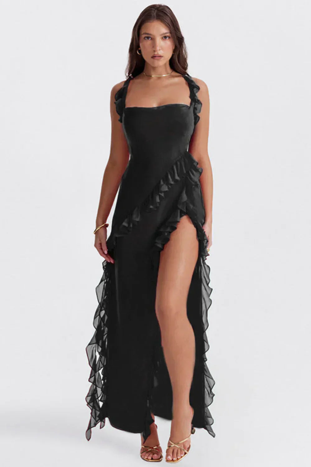 Robe Femme Longue Élégante à Fermeture Éclair