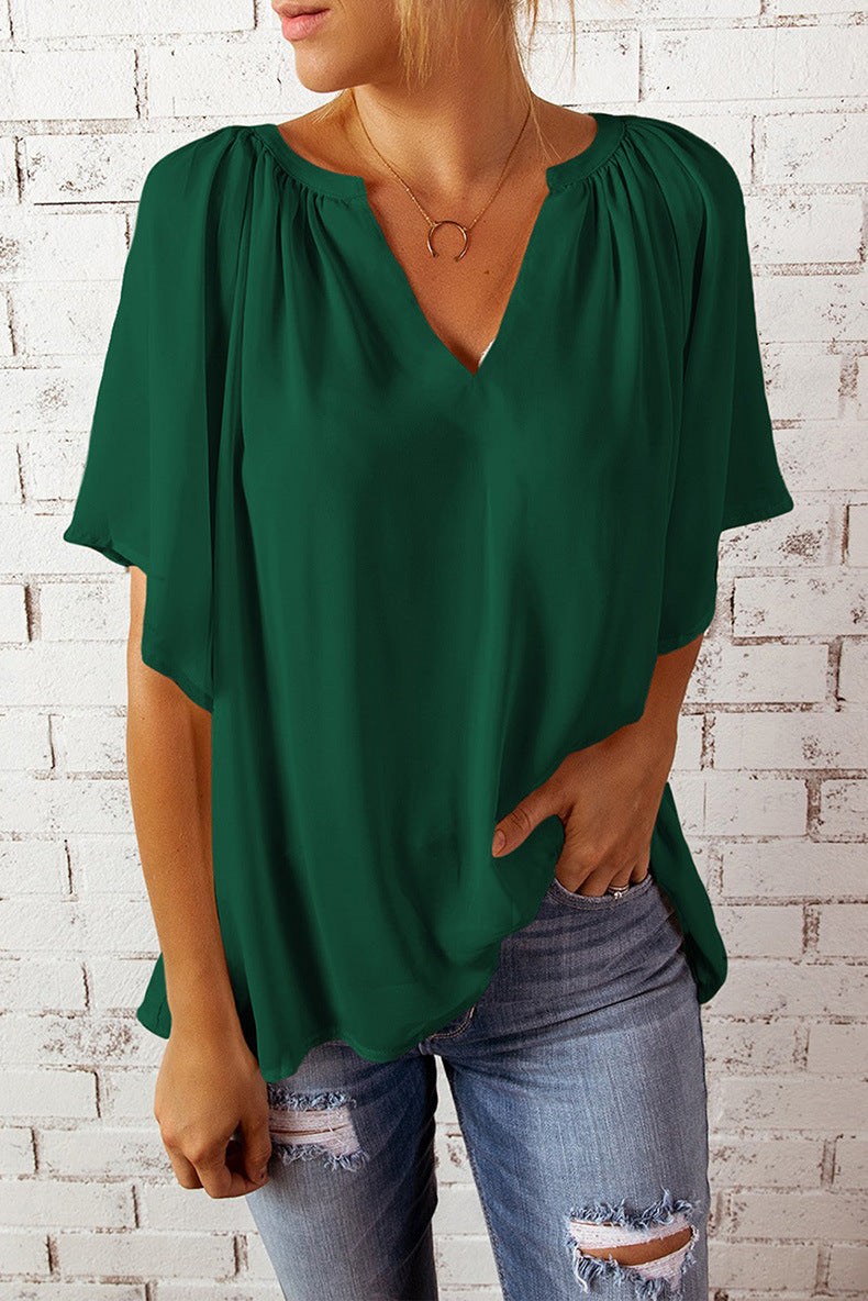 T-Shirt Femme Décontracté à Manches Courtes