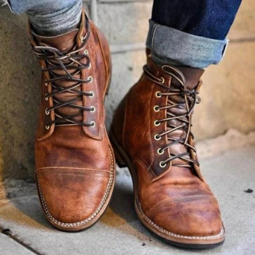 Bottes Homme Cuir Noir Élégantes et Robustes - PanierRoyale