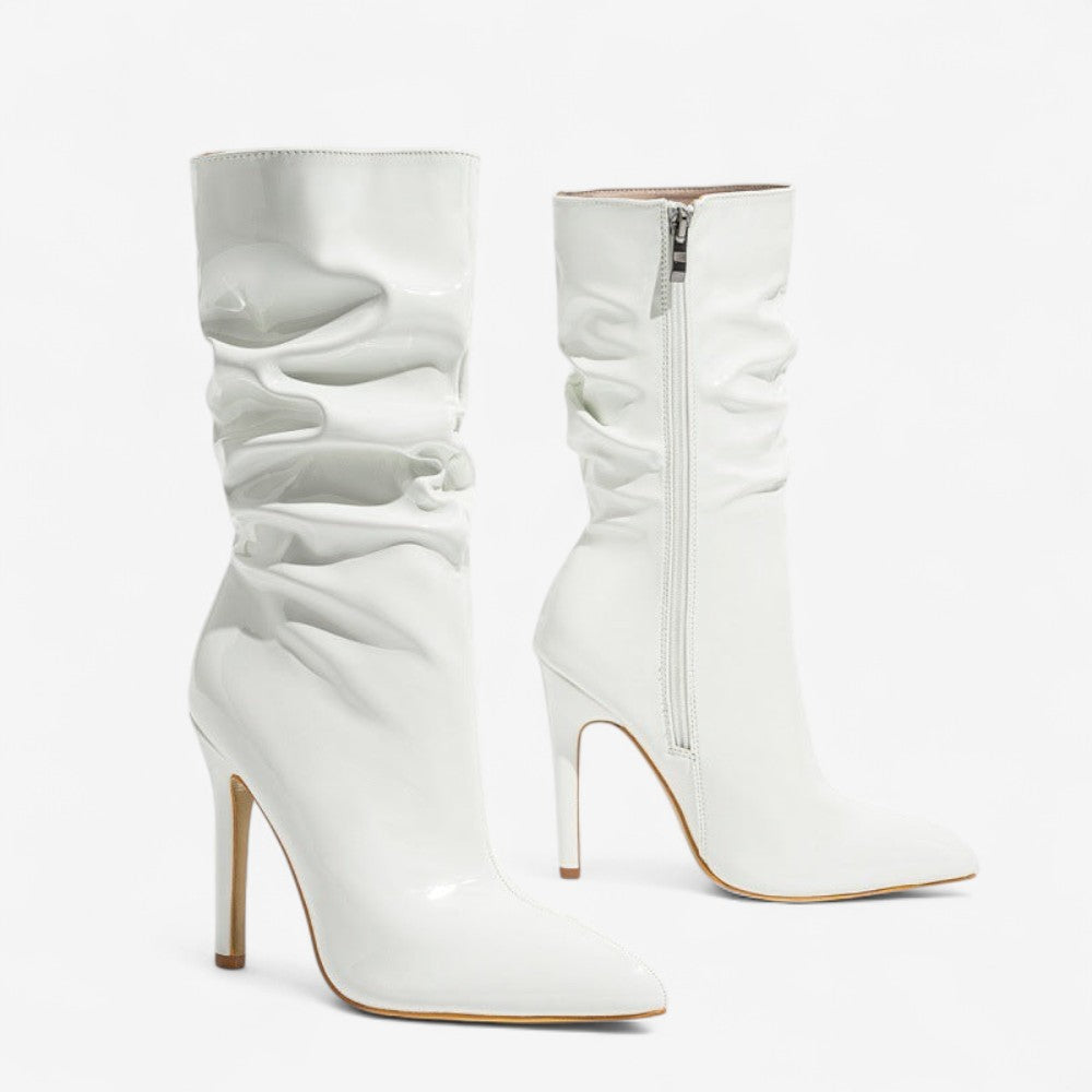 Bottines Femmes à Talon Haut avec Fermeture Éclair Zip