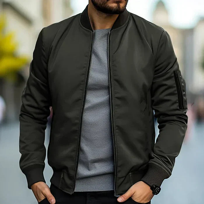 Blouson Homme Sport Chic avec Col Côtelé