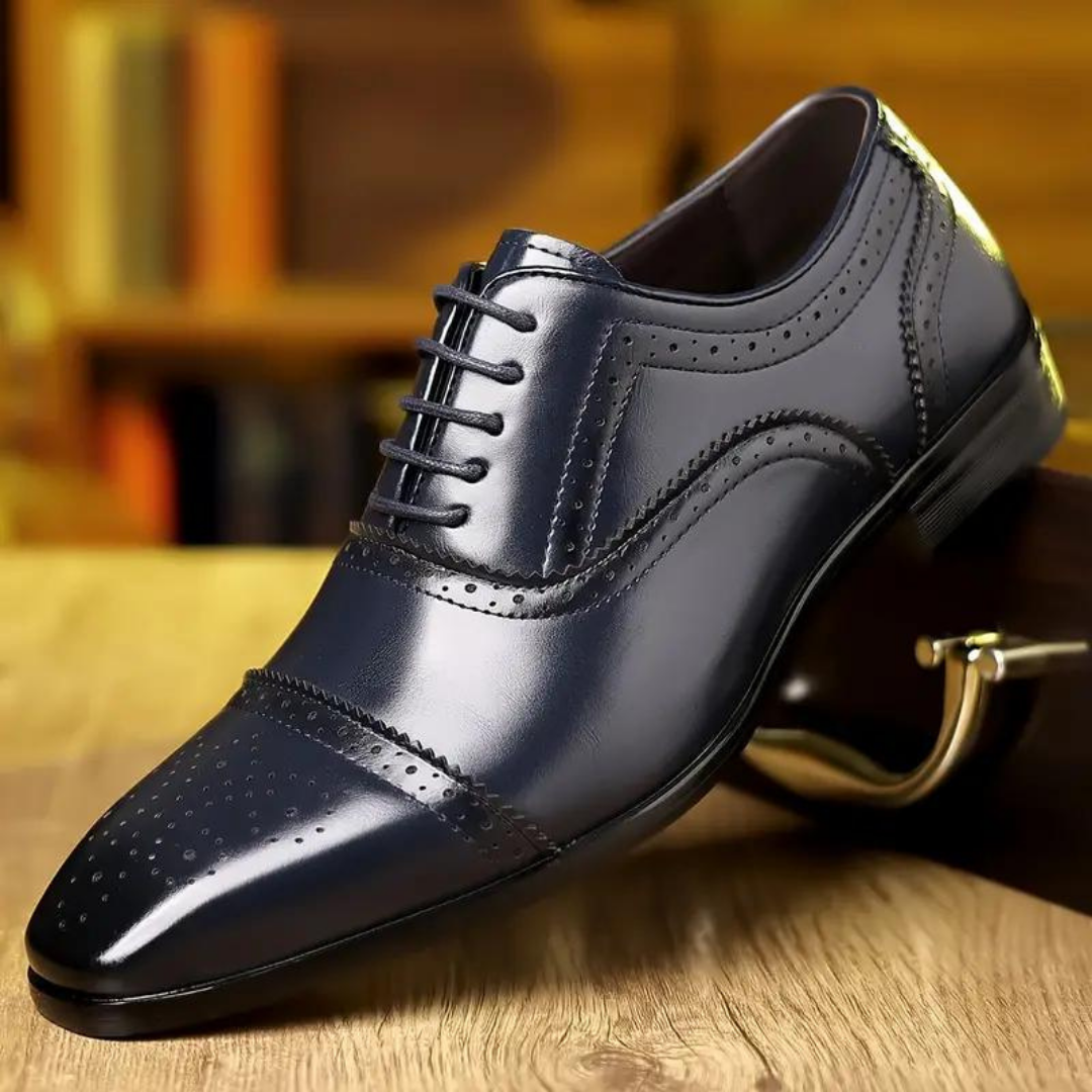 Richelieu Chic en Cuir Noir Élégant