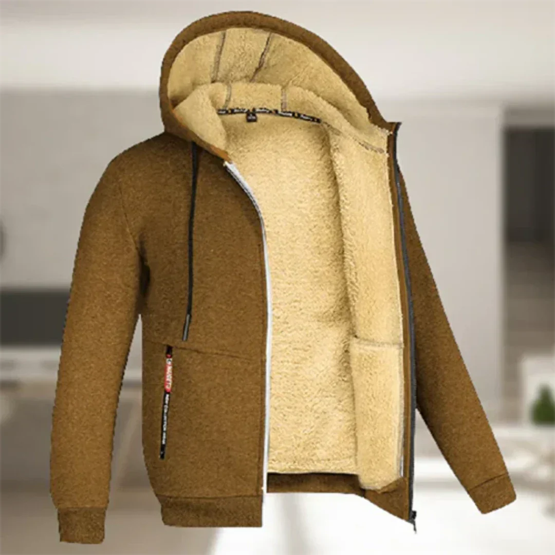 Veste Hiver Homme Zippée avec Capuche Réversible
