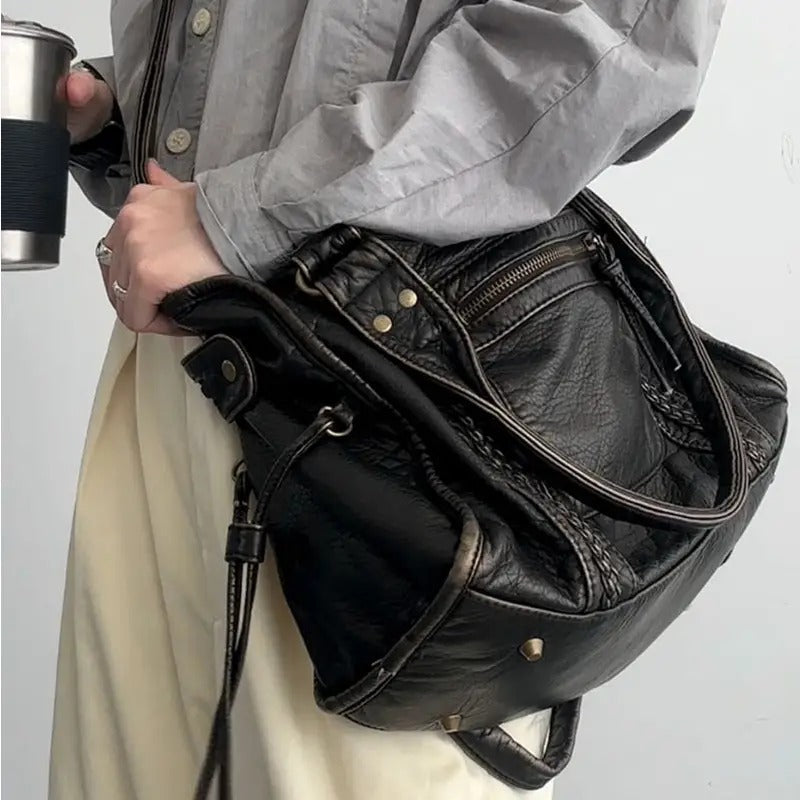 Sac cabas Femme Cuir PU Spacieux Style Vintage