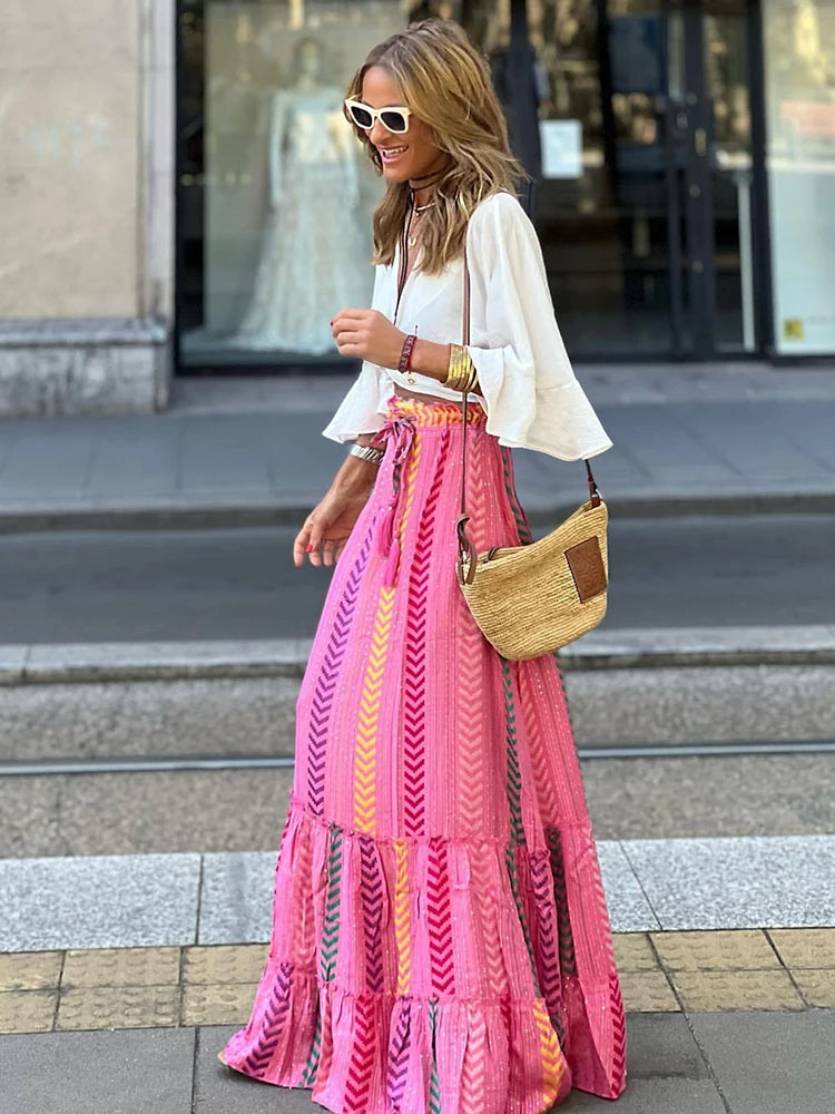 Jupe Décontractée Florale Chic Été