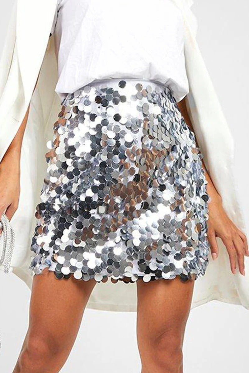 Jupe de Soirée Pailletée Glamour pour Femme