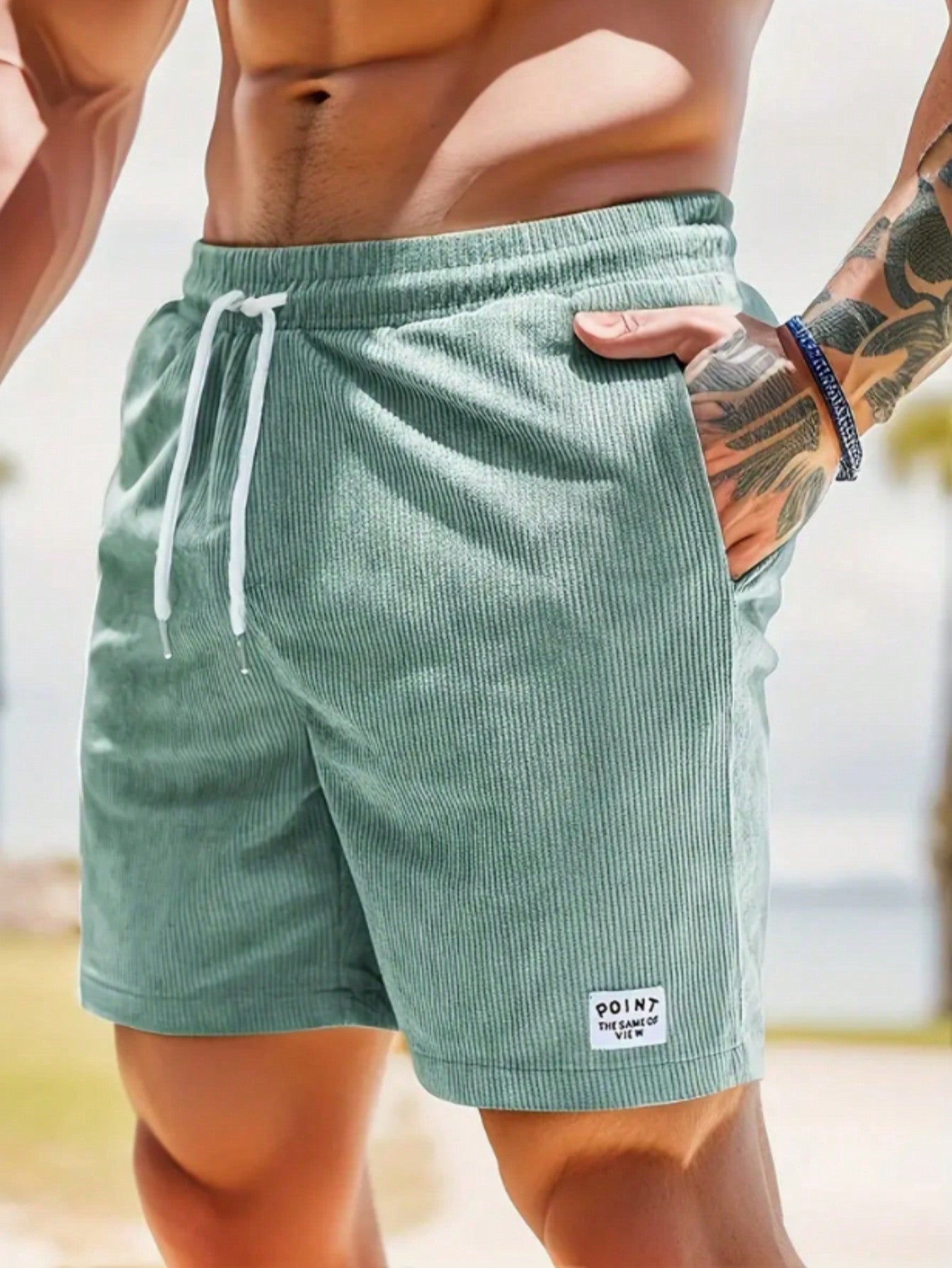 Shorts décontractés Homme avec Ceinture élastique et Cordons
