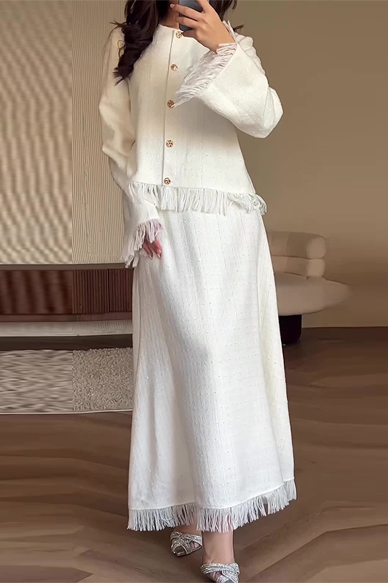 Robe Femme Décontractée 2 Pièces Boutons Haut et Jupe - PanierRoyale