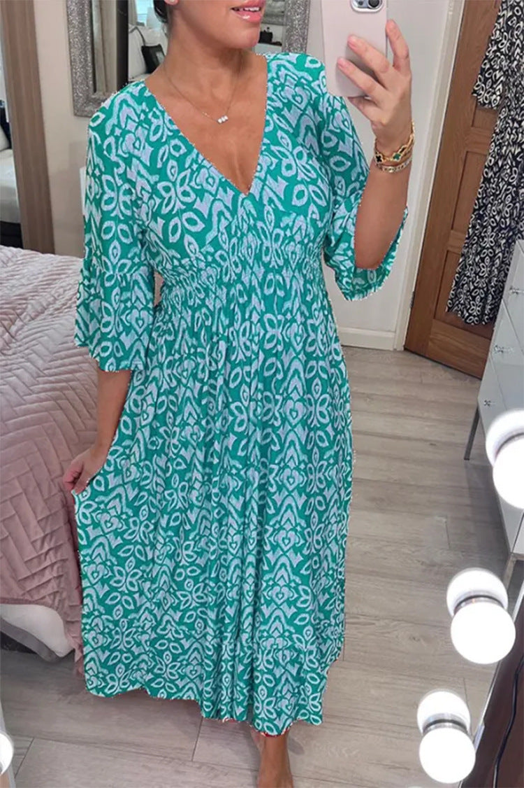 Lianne™ – Robe Longue Femme Élégante en V Confortable pour l'Été-6