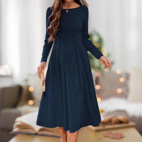Robe Féminine Élégante Taille Mi-Longue