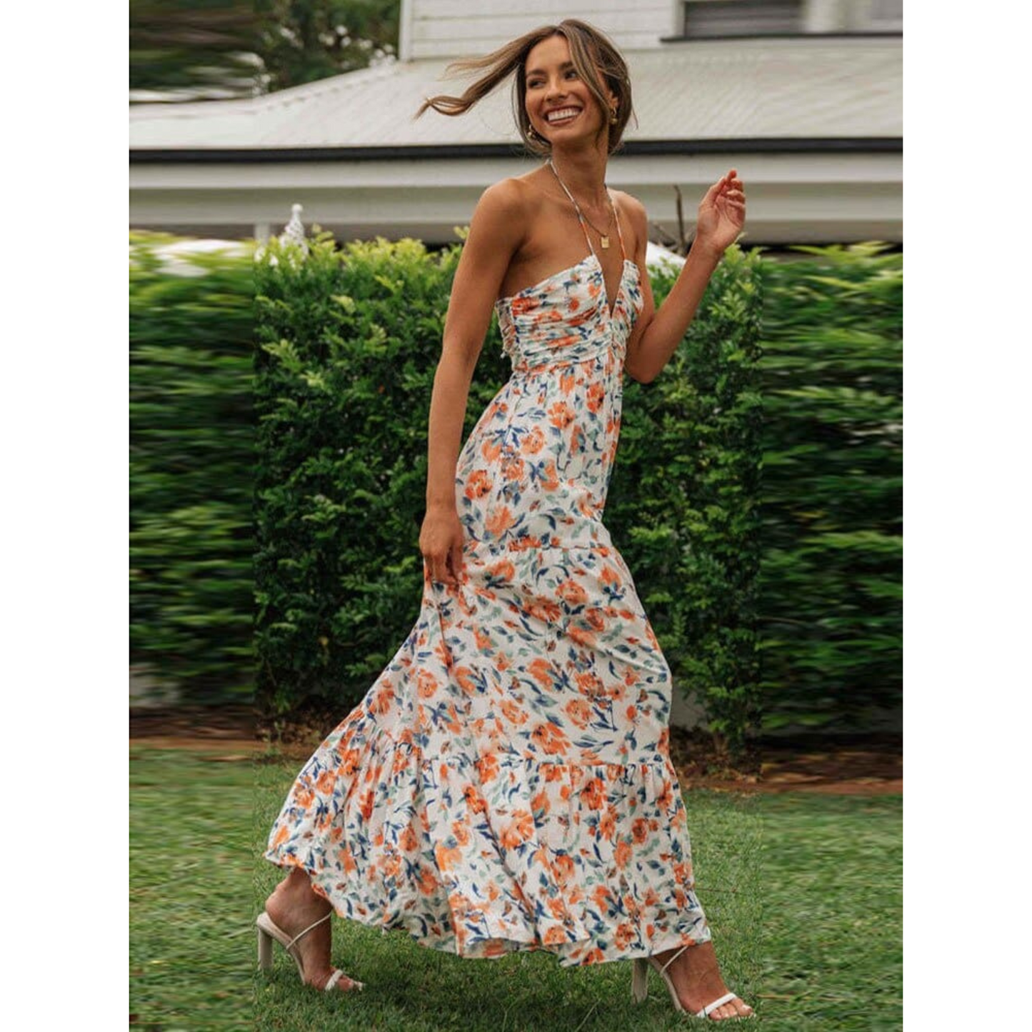 Robe de Mariage Été pour Femme | Imprimé Floral Élégant - luxestyle