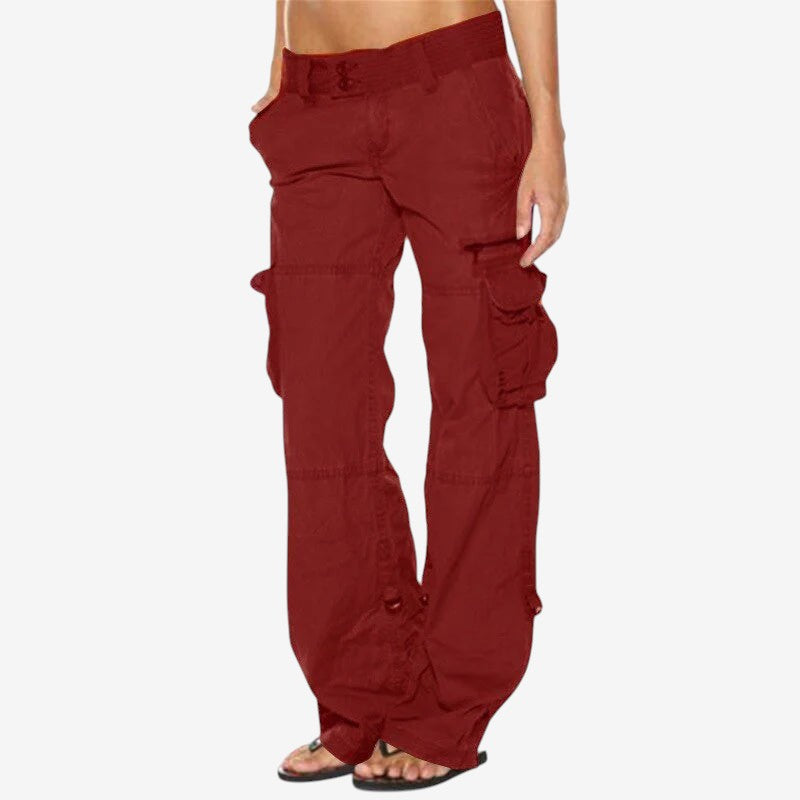 Pantalon Cargo Grande Taille avec Poches Fermetures Éclair