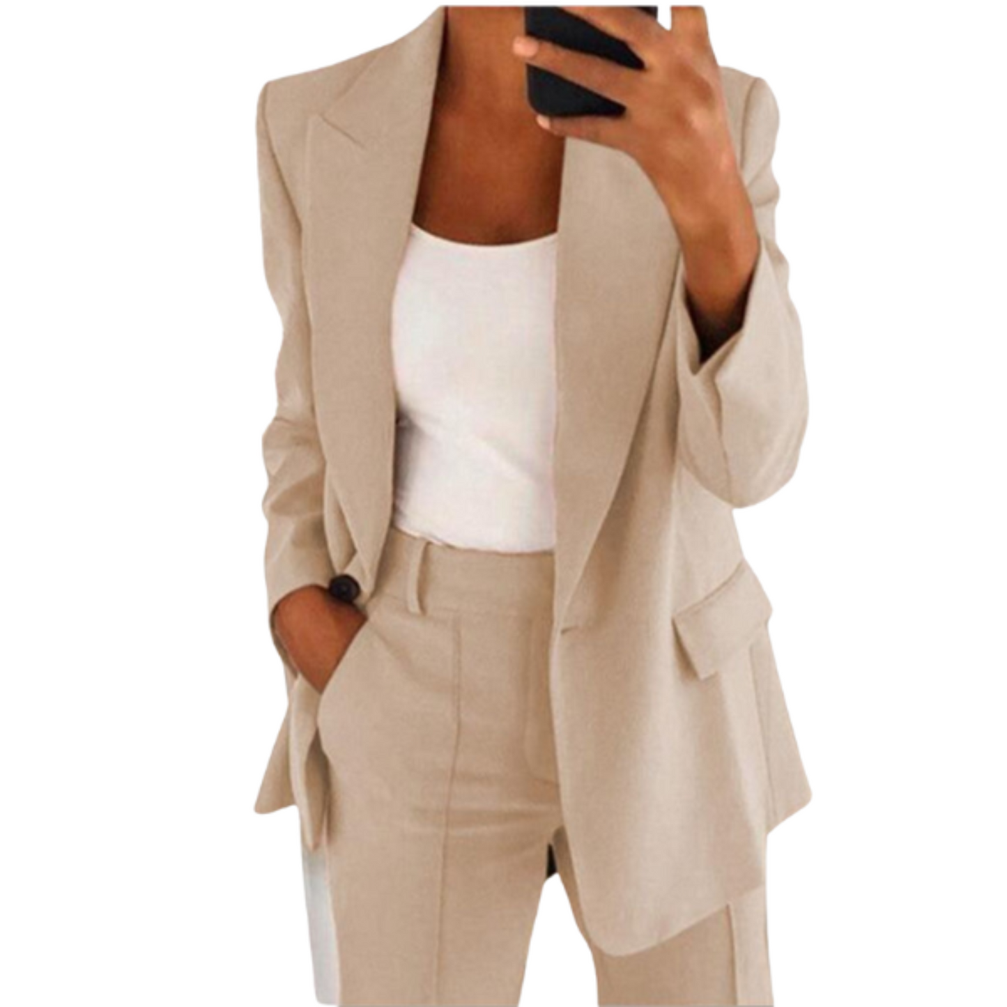 Veste Blazer Femme Noir Élégant Court de Manche