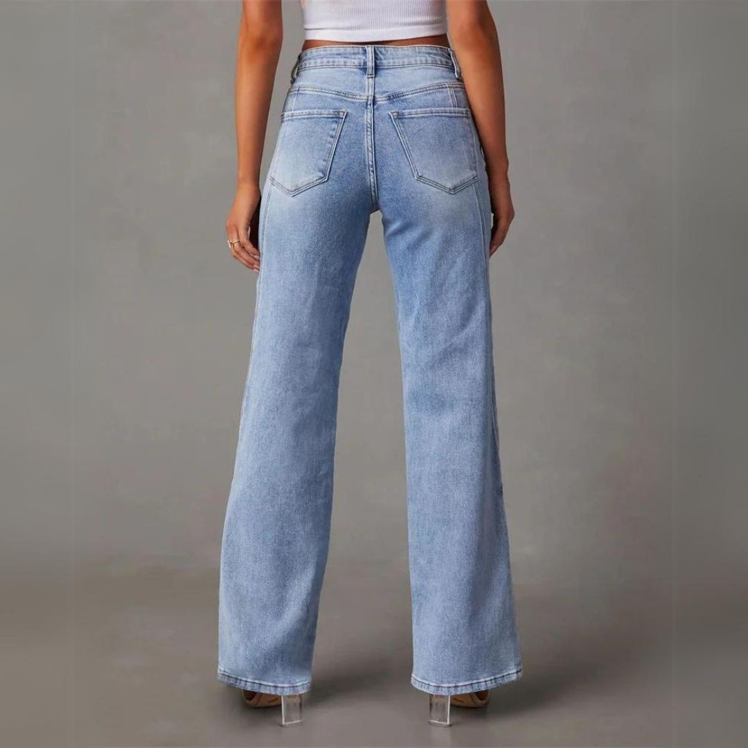 Jean Femme Haut de Gamme à Jambe Large