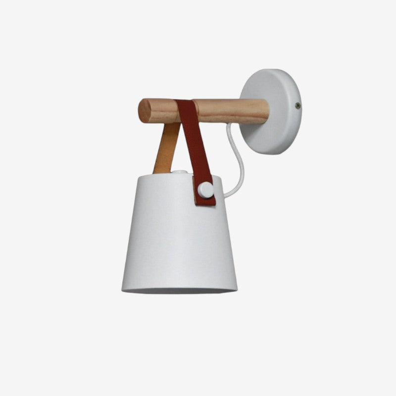 Lampe Murale Bois Abat-Jour Tissu Moderne