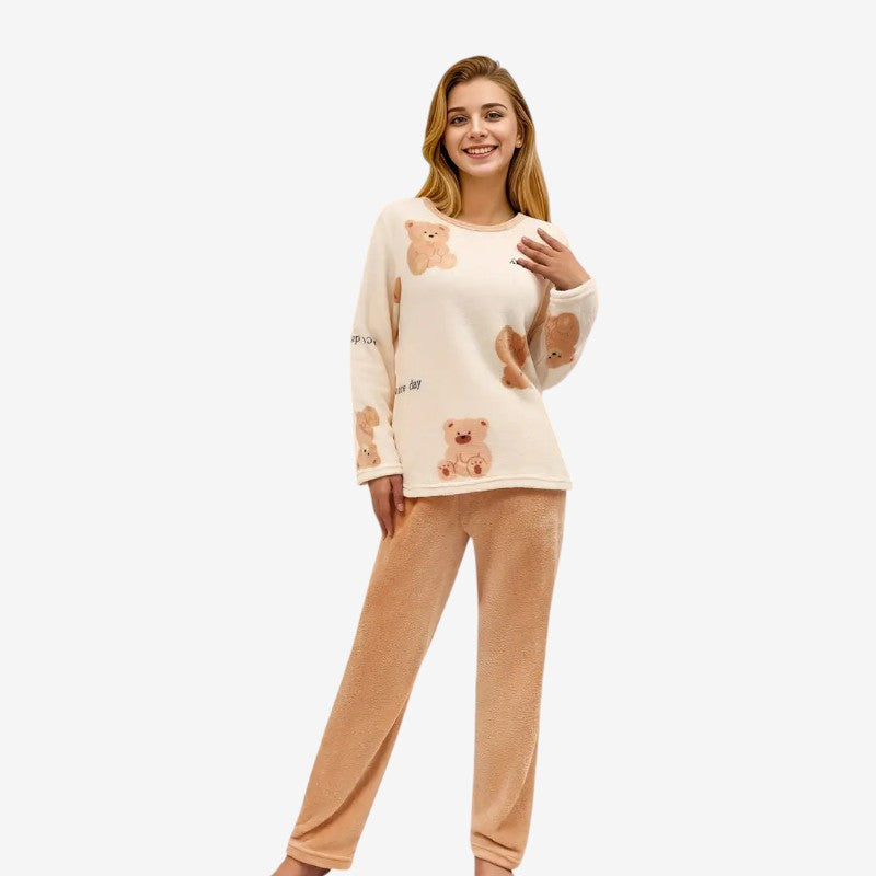 Pyjama Femme Doux avec Imprimé Animalier