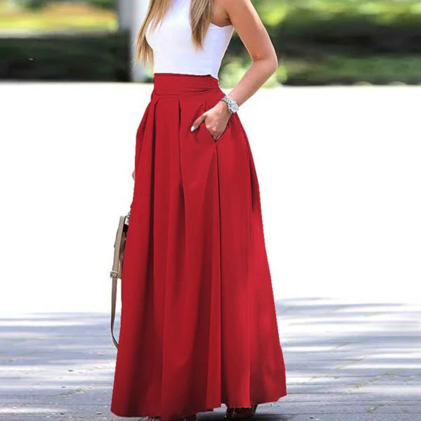 Jupe Plissée Haute Taille Élégante pour Femme