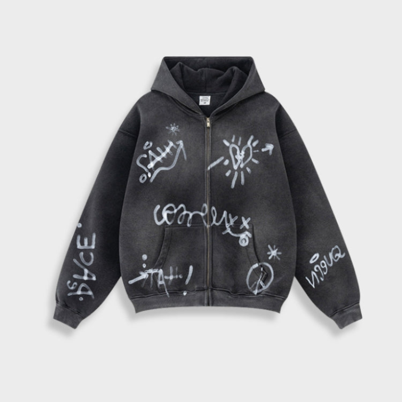 Sweat à Capuche Grande Taille Streetwear Imprimé Graphique - PanierRoyale
