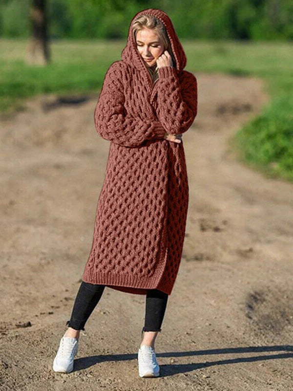 Manteau Femme Long Polaire Chaud et Confortable Beige