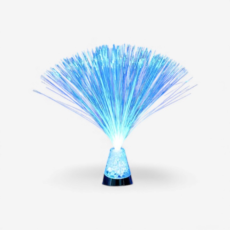 Lampe Fibre Optique Colorée avec Base en Verre Élégant - PanierRoyale