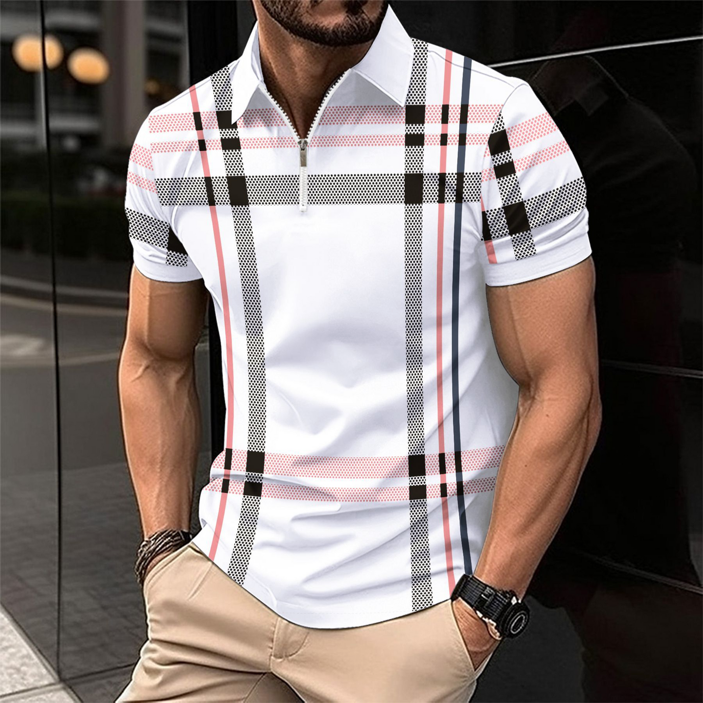 Polo Homme Carreaux Classique et Élégant