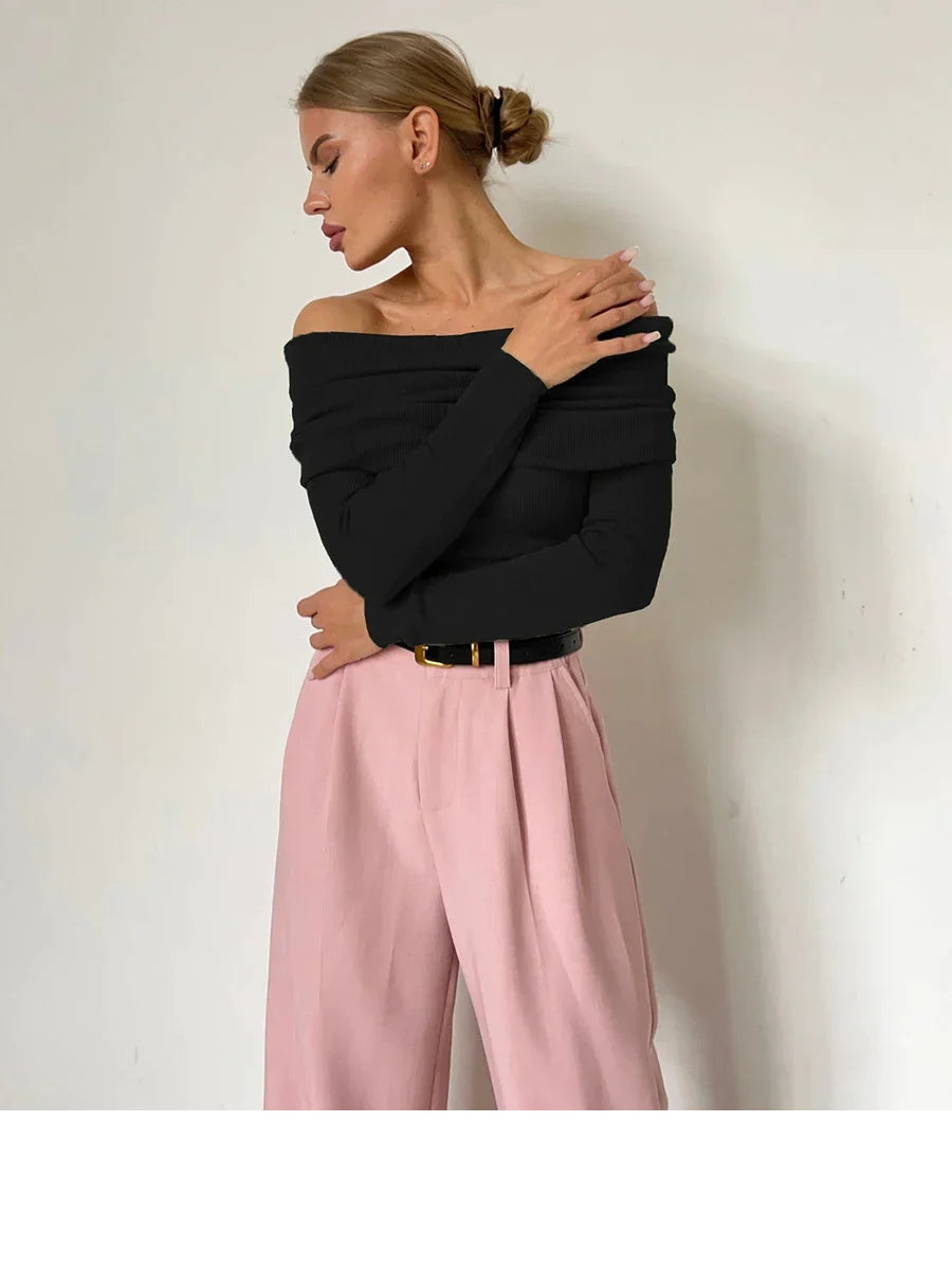 Robe Soirée Décolleté Profond à Manches Longues