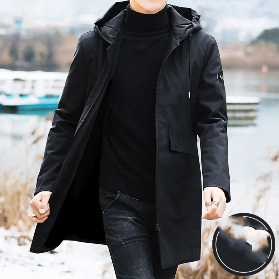 Veste Hiver Homme Noir Classique et Chaude - PanierRoyale