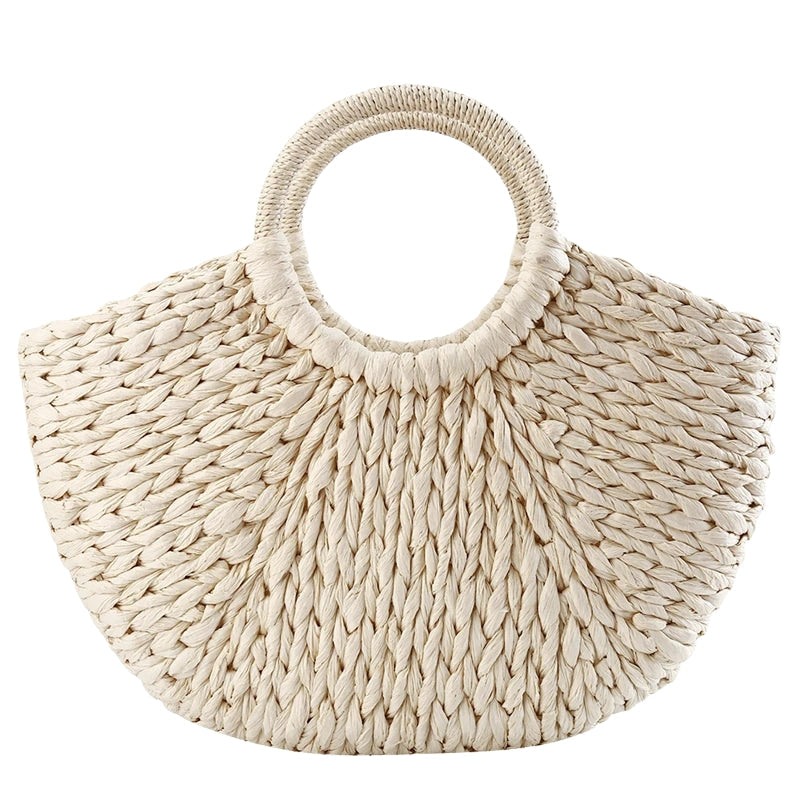 Sac à main en Paille Tressée Élégant Grande Capacité