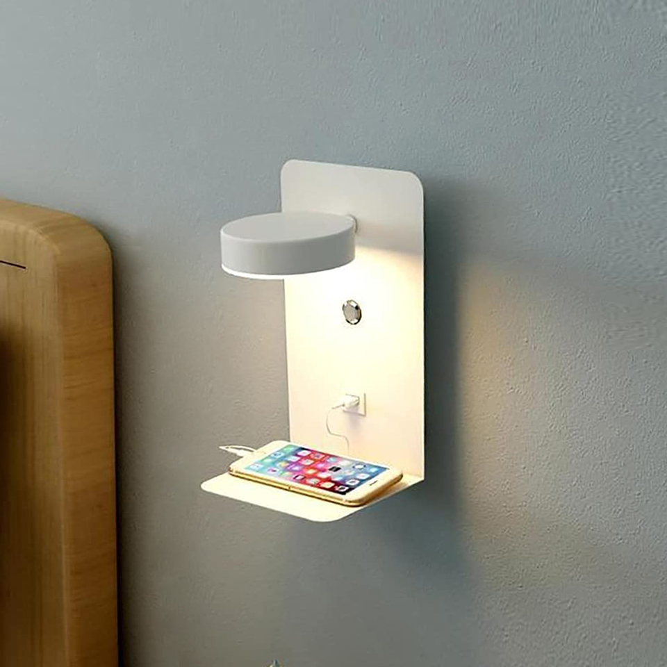Lampe murale LED avec Prise USB et Télécommande