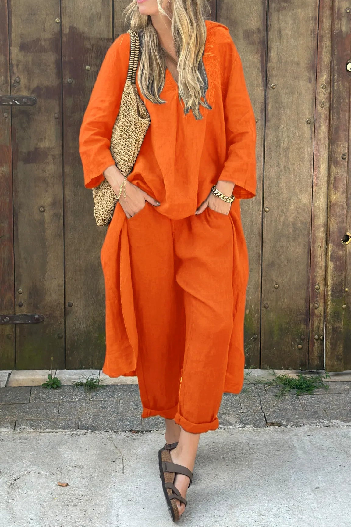 Ensemble Loungewear 2 Pièces Femme Tricot Confortable