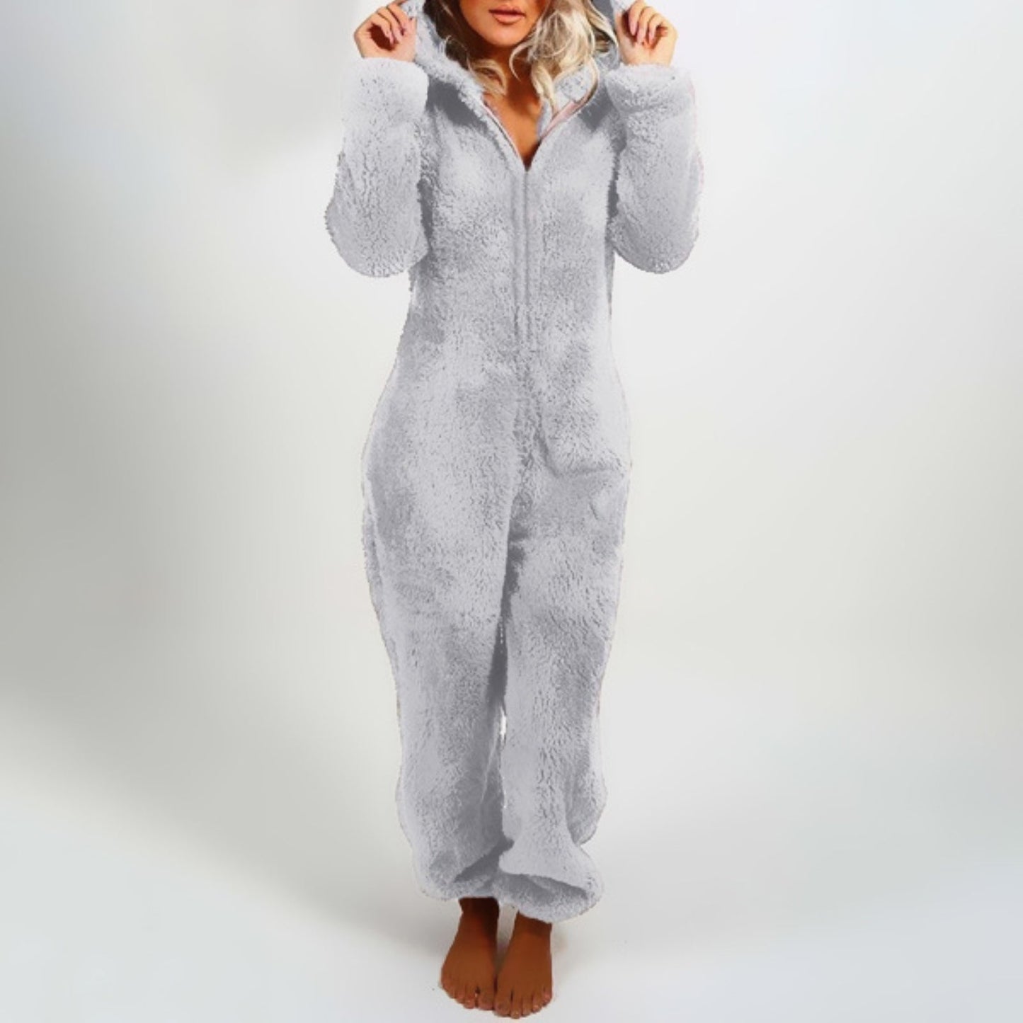 Pyjama Femme Hiver Doux et Confortable à Capuche