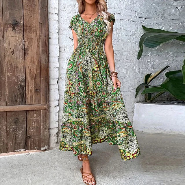 Robe Été Florale Longue pour Femmes