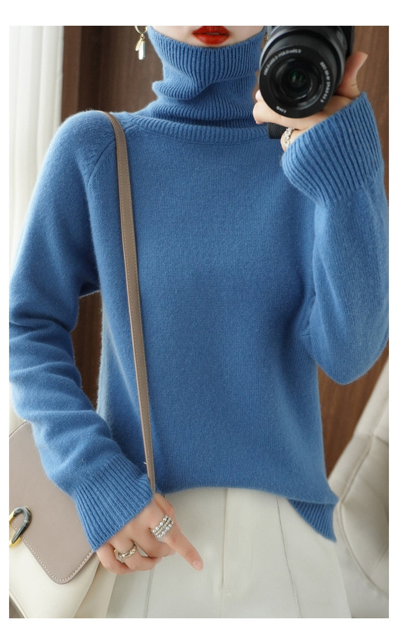 Pull Femme Chic en Laine Douce et Chaud