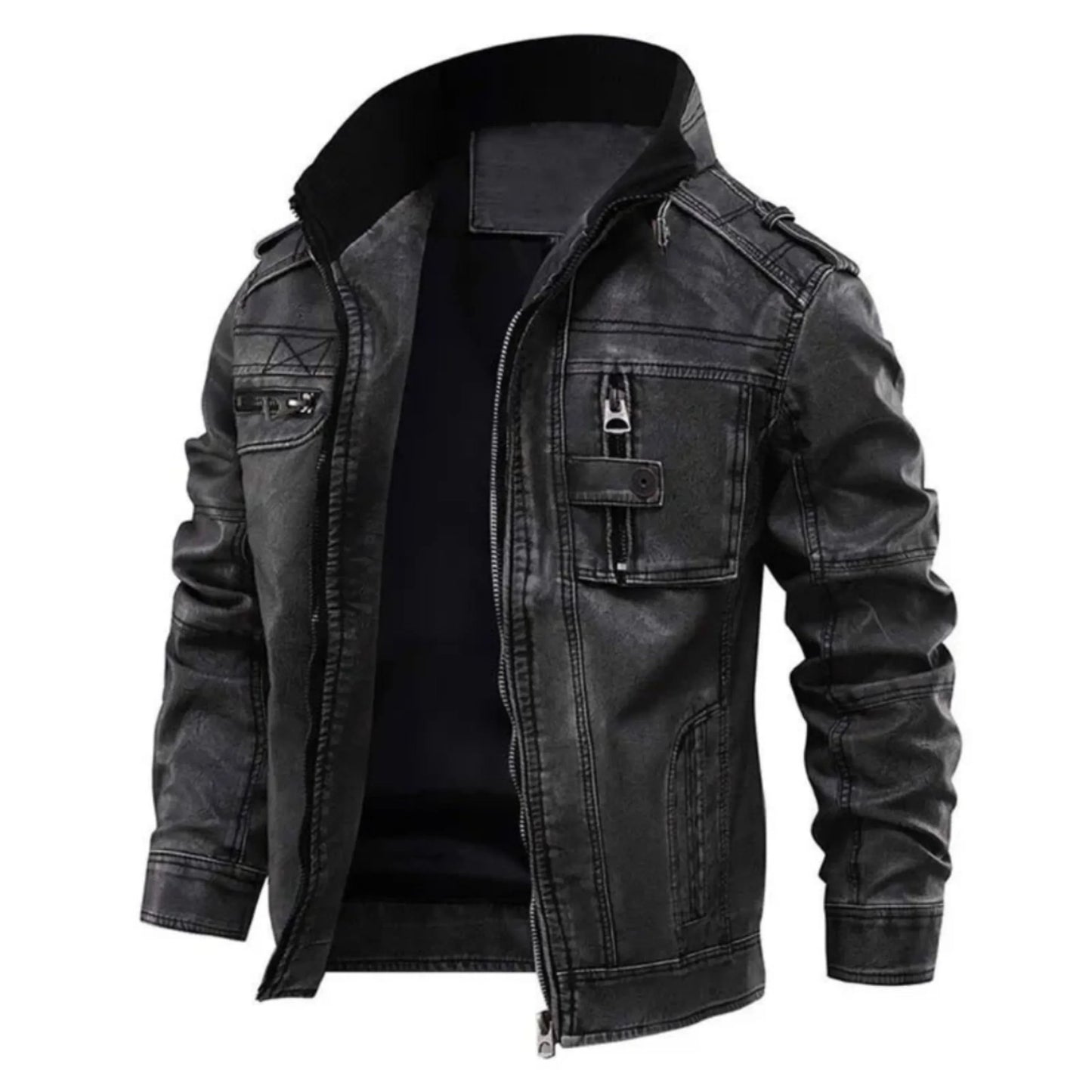 Veste moto homme cuir épais et stylée - PanierRoyale