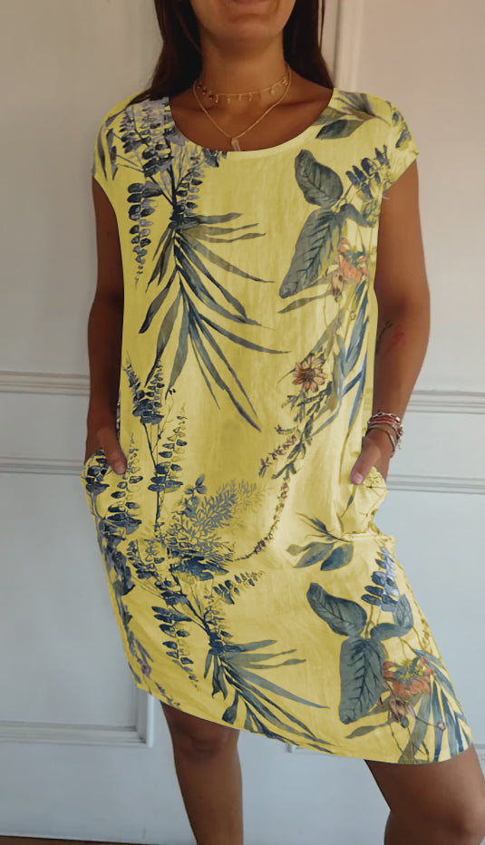 Robe Été Décontractée imprimée Fleurs pour Femme