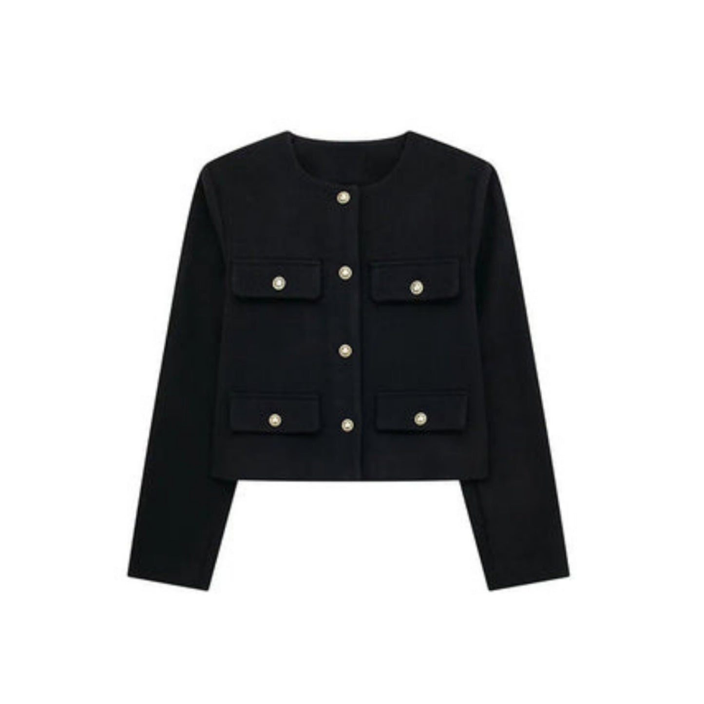 Veste Femme Chic en Taille Avec Boutons Dorés