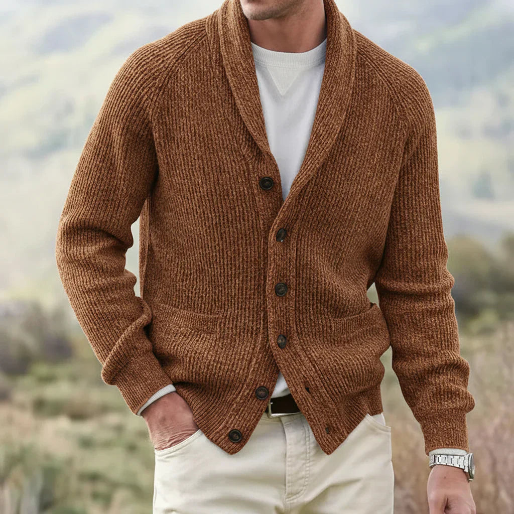 Pull Homme Printemps Col Montant et Boutons