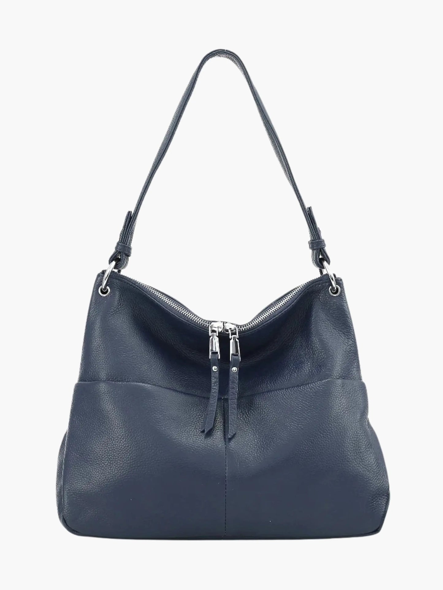 Sac Besace en Cuir Doux à Fermeture Éclair