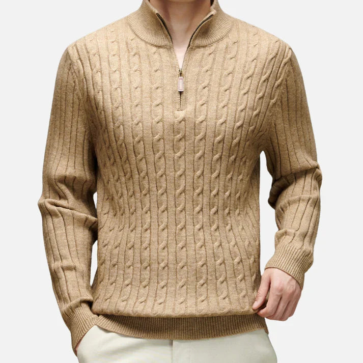 Pull Zippé Col Polo Chaud et Élégant