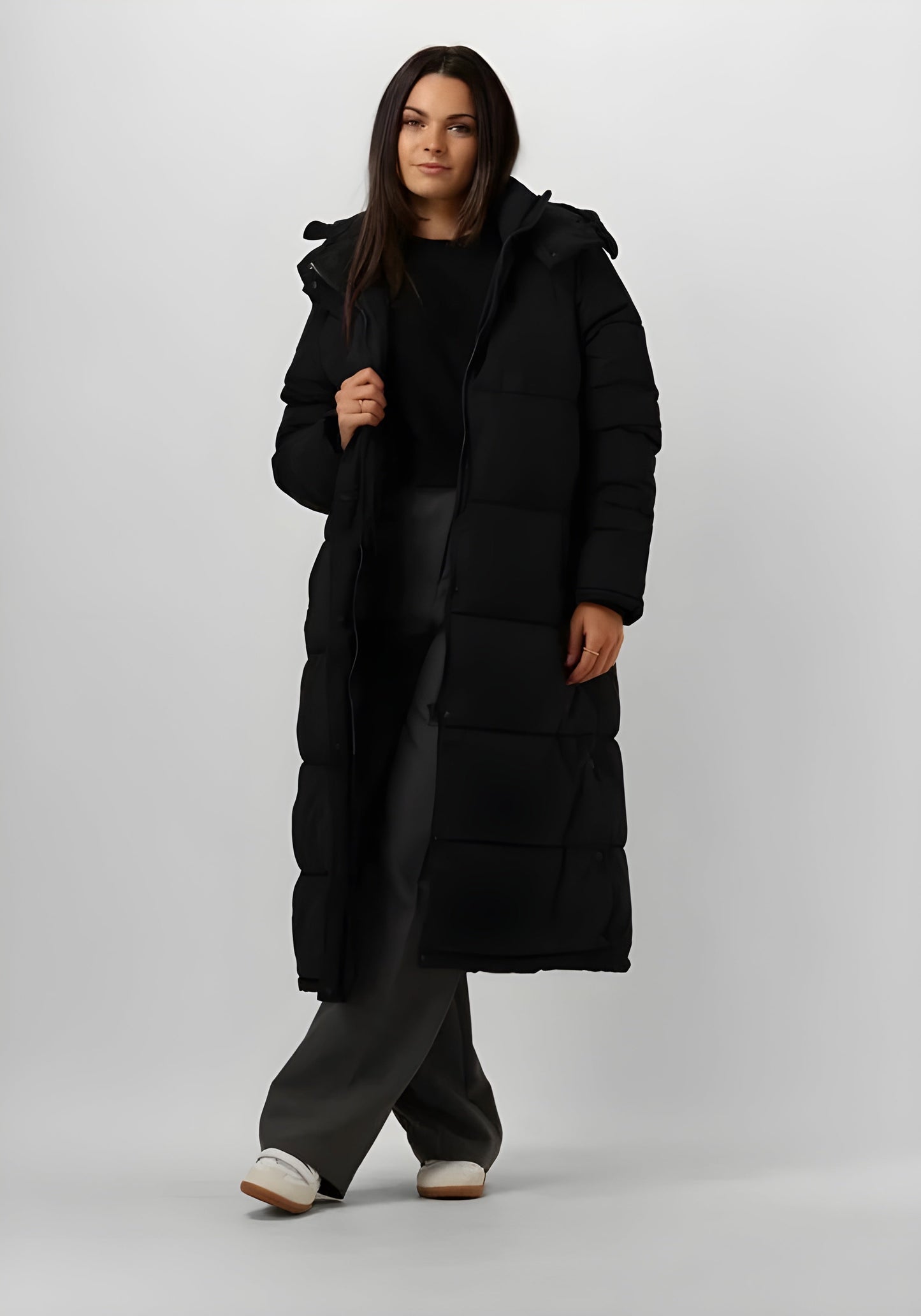 Manteau Long Hiver Élégant avec Capuche - PanierRoyale