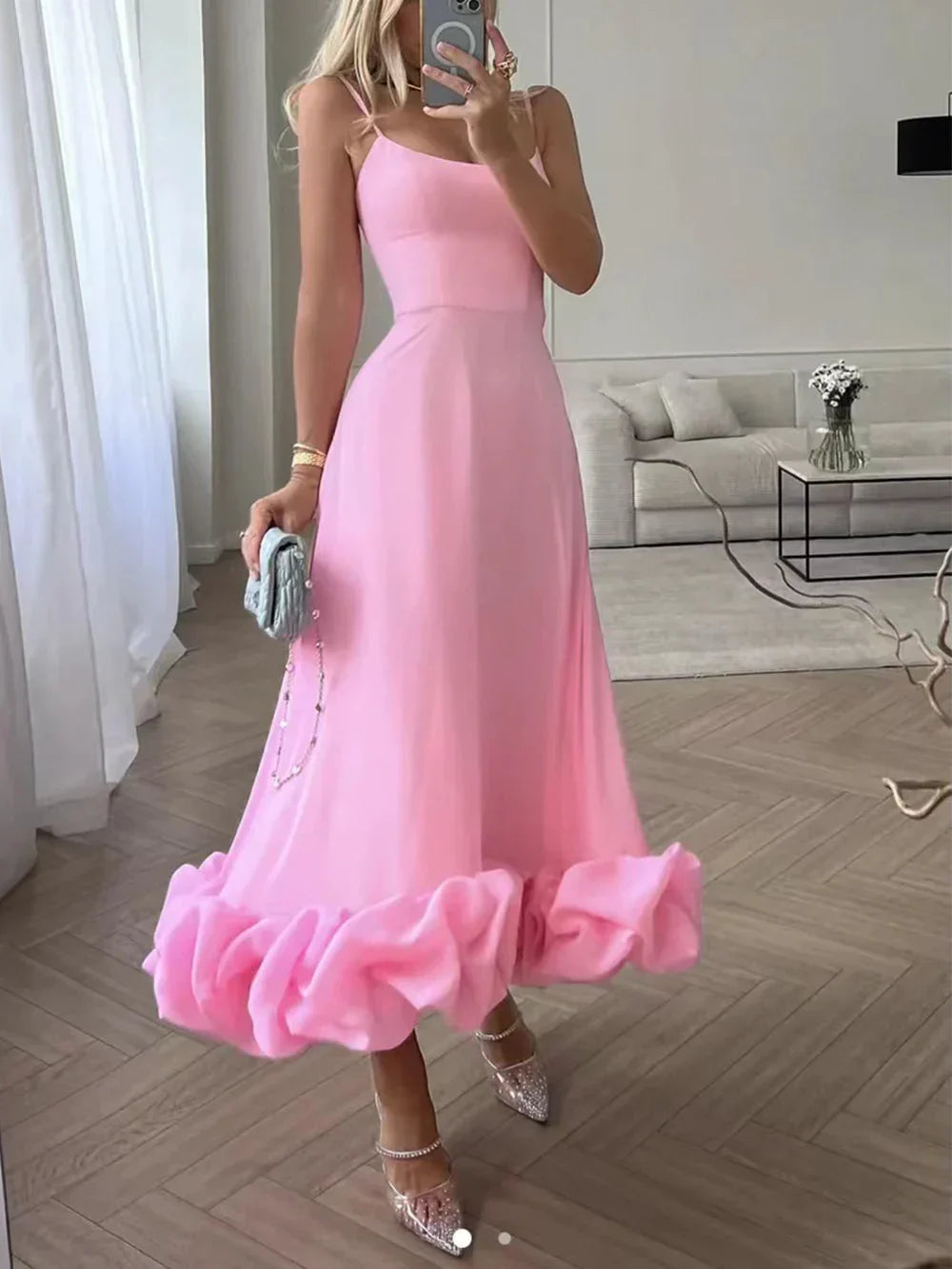 BelleRue™ – Robe Midi Femme Élégante avec Volants Confortable et Chic-4