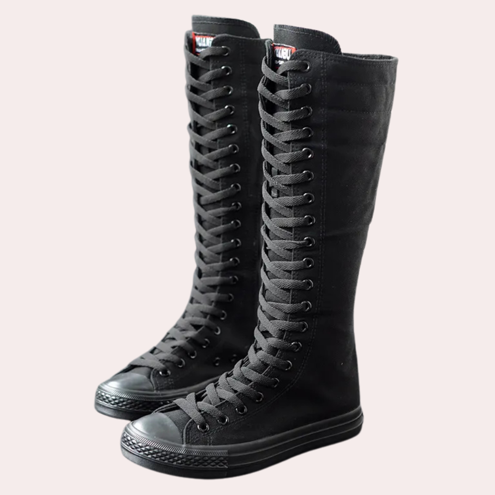 AMABELLE - Bottes Élevées en Dentelle A la mode pour Femmes